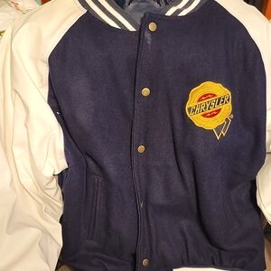 Black and White Varsity Bomber Jacket with Ribbed Details
